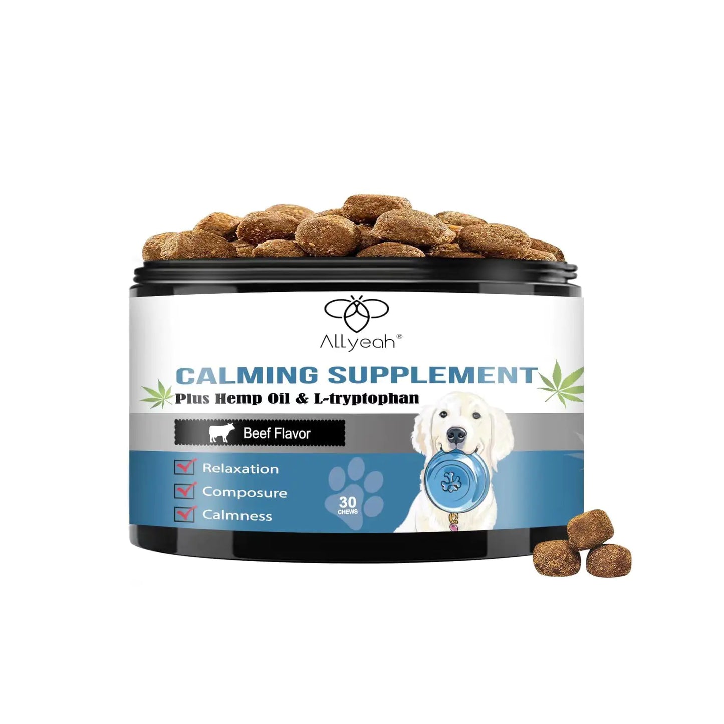 Calming Chews for Dogs – Hemp Treats for Anxiety & Stress Relief