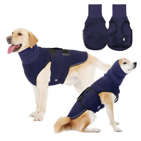 Soft Dog Anxiety Jacket – Anti-Anxiety Vest with High Collar (Blue)